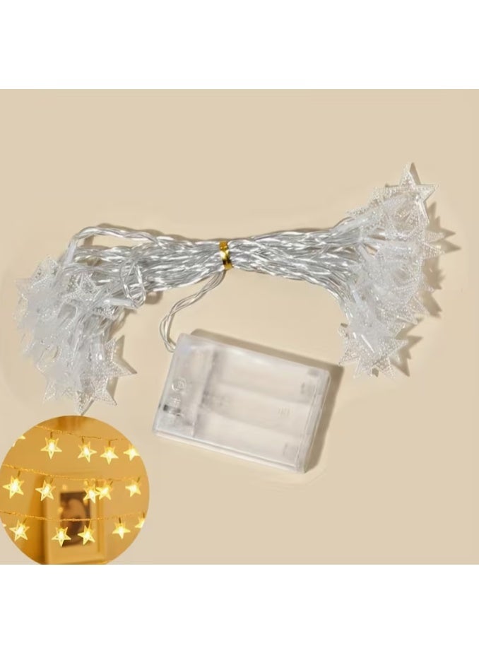 إتش إف جيه أضواء سلسلة النجوم H.F.J بطول 6 أمتار، أضواء زينة تعمل بالبطارية لغرفة النوم والمنزل وحفلات الزفاف والحفلات والمناسبات - Image 2